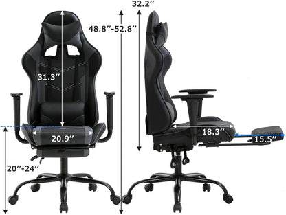 Ergonomic Gaming Chair – High-Back Comfort with Adjustable Lumbar & Recline Support