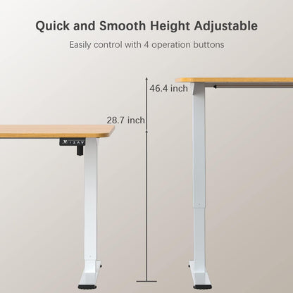 55” x 24” Electric Standing Desk | Height Adjustable with Dual Motor, Q&A Support, Anti-Collision