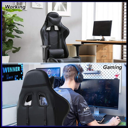 Ergonomic Gaming Chair – High-Back Comfort with Adjustable Lumbar & Recline Support
