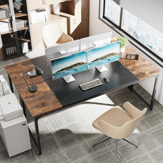 80-Inch Modern Industrial Office & Gaming Desk