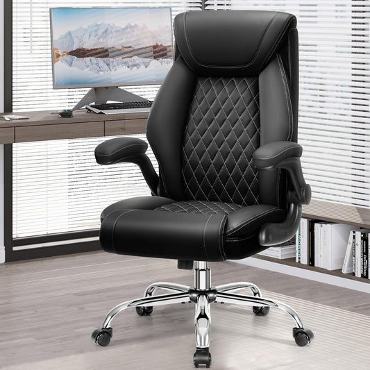 Big & Tall Ergonomic High-Back Office Chair – PU Leather with Recline