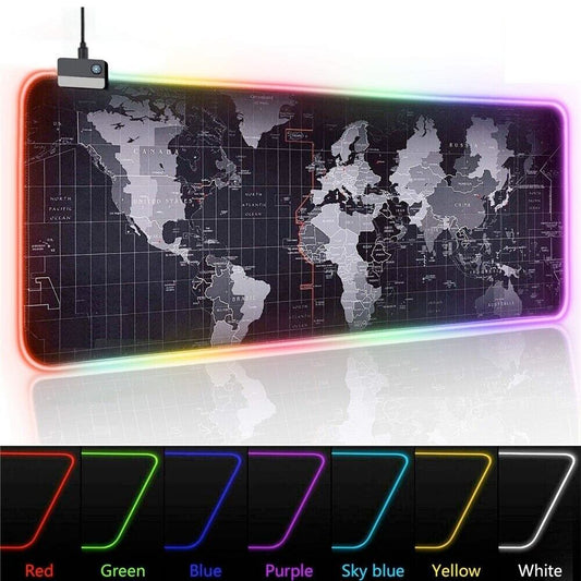 Dragon RGB Gaming Mouse Pad – World Map Edition
