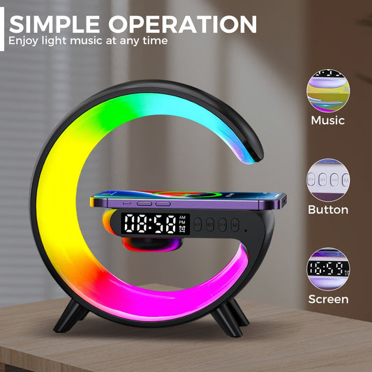 INEYES Smart Lamp | Wireless Charger, Bluetooth Speaker & RGB Night Light