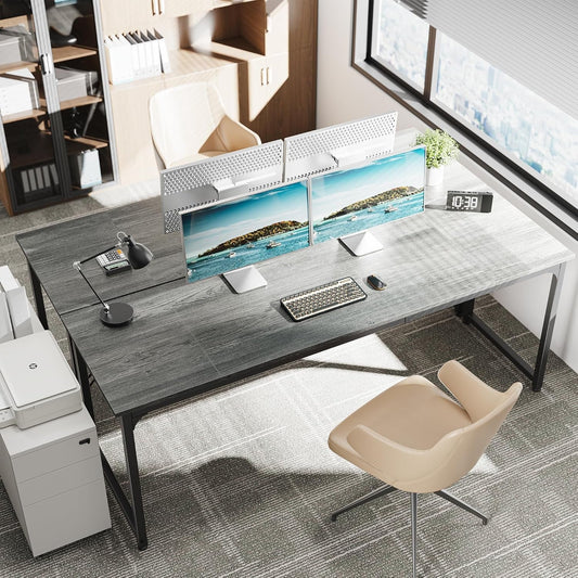 80-Inch Computer Desk with Built-In Storage – Oversized Gaming & Office Workstation