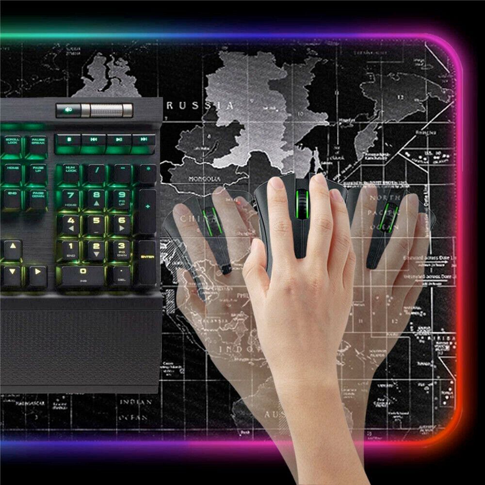 Dragon RGB Gaming Mouse Pad – World Map Edition