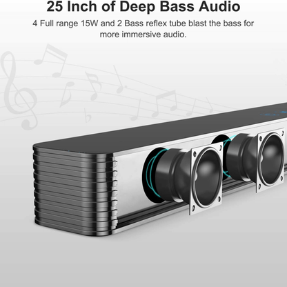 Black Mamba 25” Bluetooth Soundbar – 120W Home Theater System with Subwoofer — Norcent