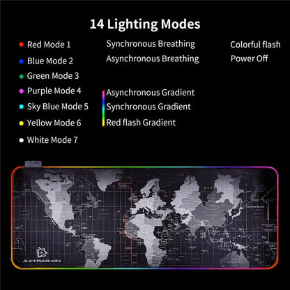 Dragon RGB Gaming Mouse Pad – World Map Edition