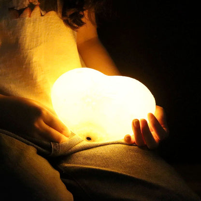 Heart-Shaped Moon Lamp | 16-Color LED Touch + Remote Control Gift Light