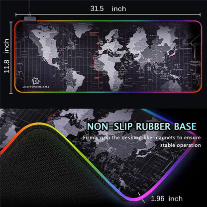 Dragon RGB Gaming Mouse Pad – World Map Edition