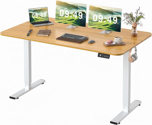 55” x 24” Electric Standing Desk | Height Adjustable with Dual Motor, Q&A Support, Anti-Collision