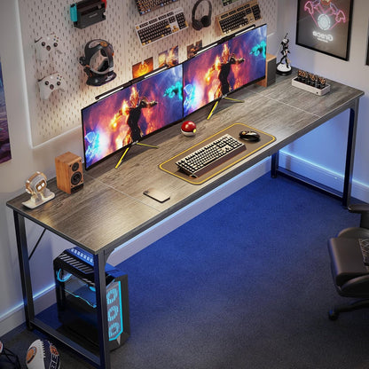 80-Inch Computer Desk with Built-In Storage – Oversized Gaming & Office Workstation