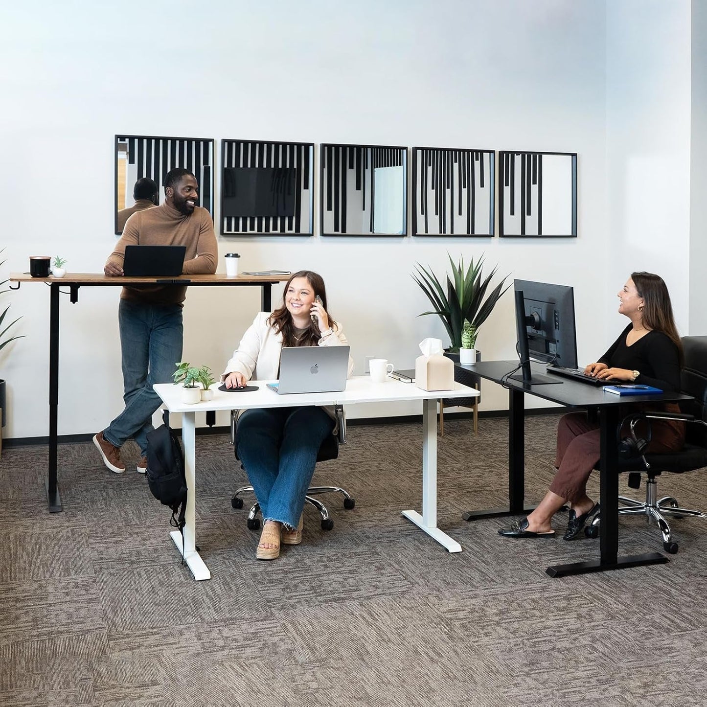 47.2” Height Adjustable Electric Standing Desk | Smooth Lift with Wood Finish