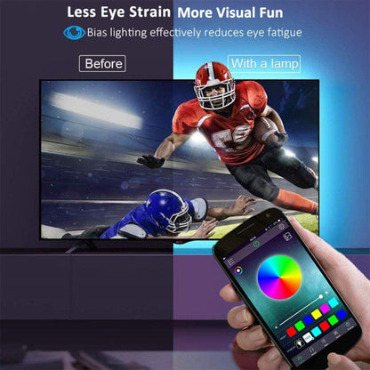 RGB TV LED Backlight Strip | USB Powered, Bluetooth App Control (24in–60in)