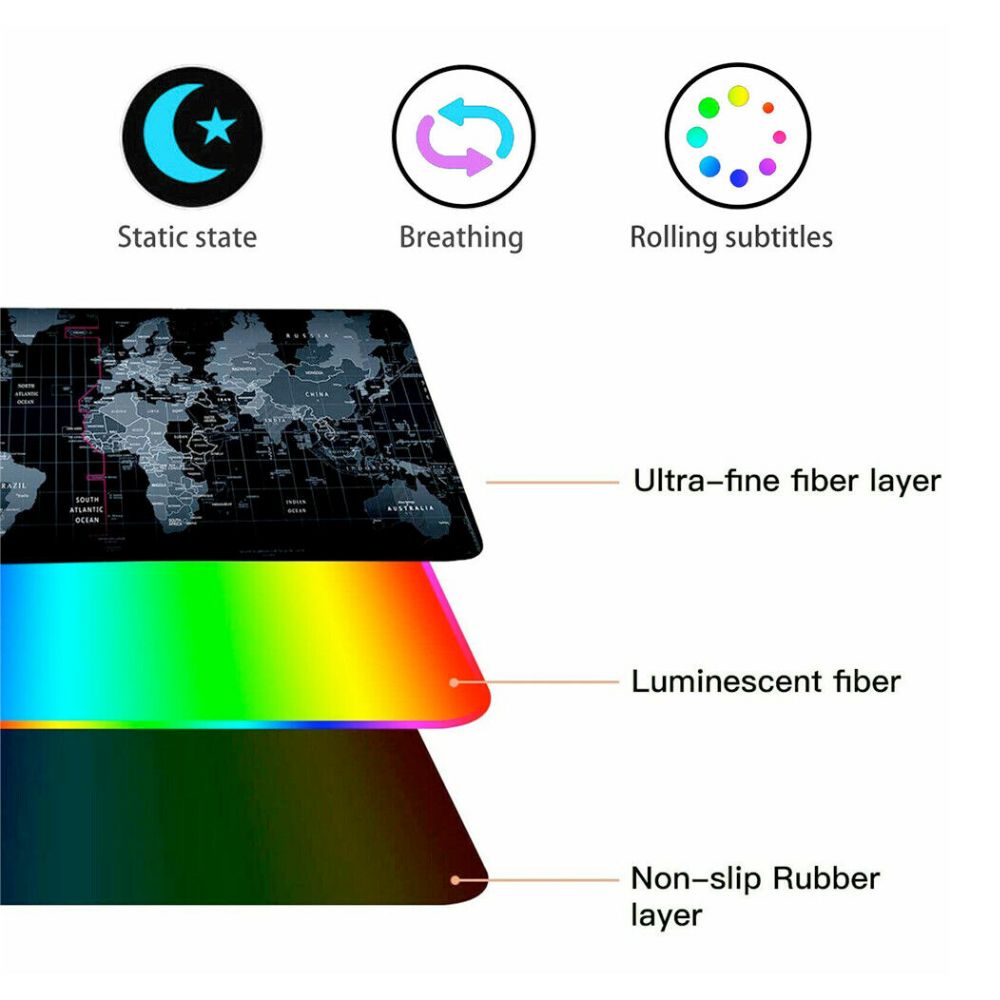 Dragon RGB Gaming Mouse Pad – World Map Edition