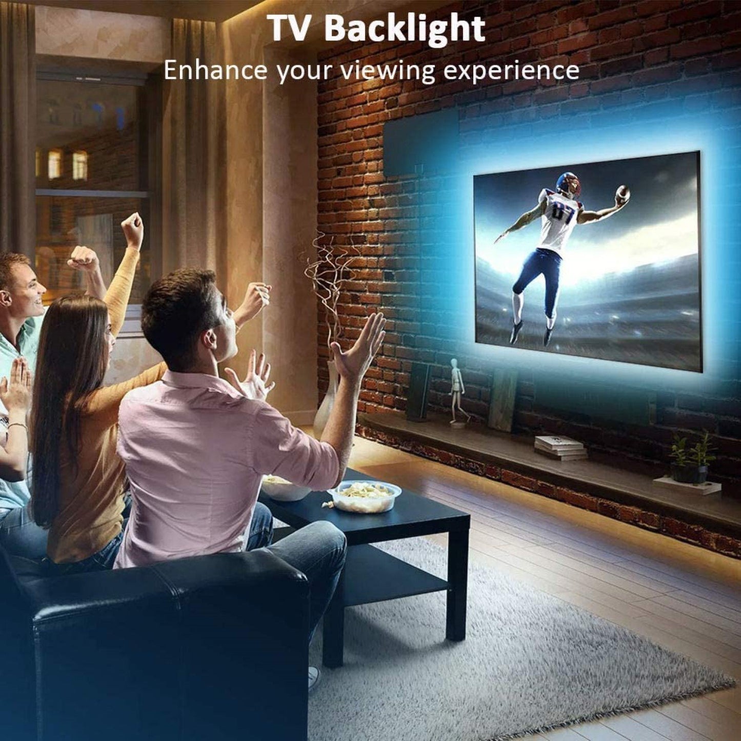 RGB TV LED Backlight Strip | USB Powered, Bluetooth App Control (24in–60in)