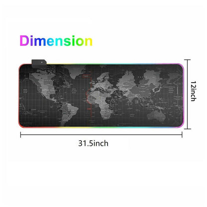 Dragon RGB Gaming Mouse Pad – World Map Edition