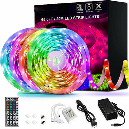 RGB LED Strip Lights – 20M with 44-Key Remote + Dynamic Effects