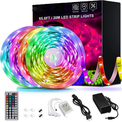 RGB LED Strip Lights – 20M with 44-Key Remote + Dynamic Effects
