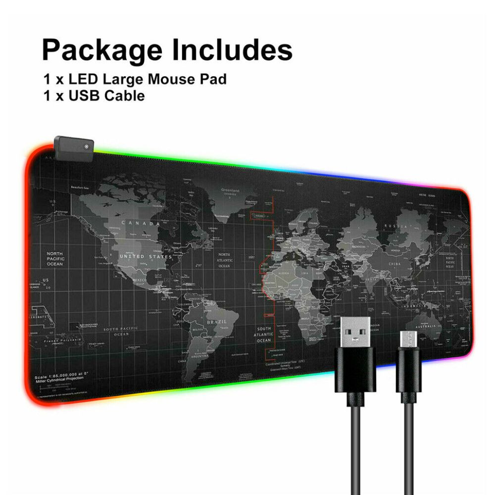 Dragon RGB Gaming Mouse Pad – World Map Edition