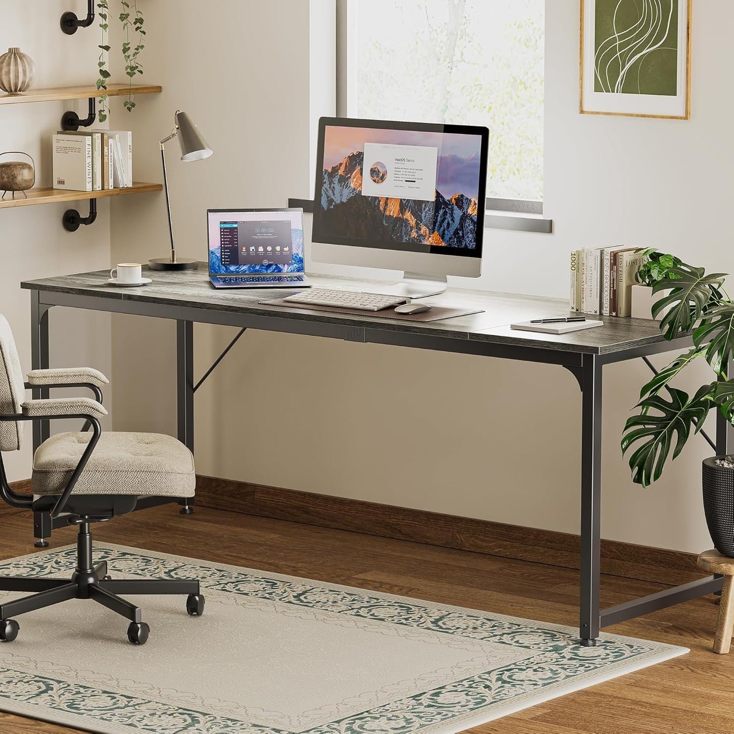 80-Inch Computer Desk with Built-In Storage – Oversized Gaming & Office Workstation