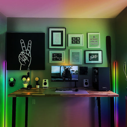 RGB LED Corner Floor Lamps – Remote Controlled, Mood-Setting Light