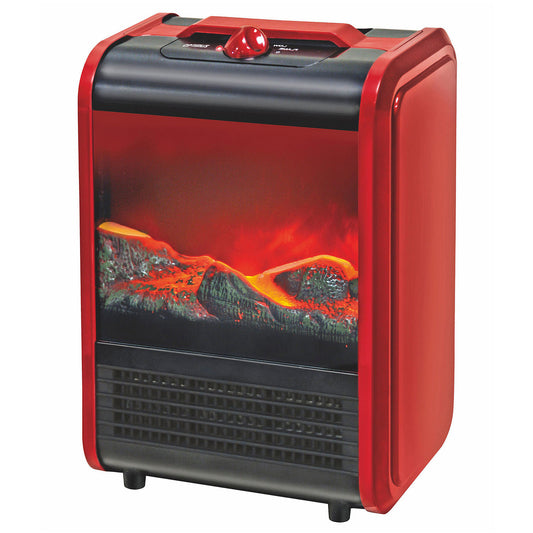 Compact Electric Fireplace Heater with Flame Effect – 600W/1200W Dual Heat Settings