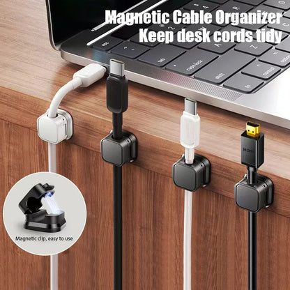 Magnetic Cable Clip Set (6-Pack) – Adjustable Cord Holders for Desks & Workspaces