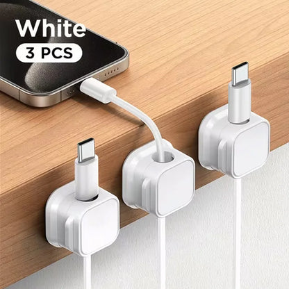 Magnetic Cable Clip Set (6-Pack) – Adjustable Cord Holders for Desks & Workspaces