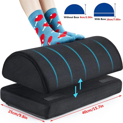 Adjustable Memory Foam Footrest – Under Desk Comfort for Work, Home & Travel