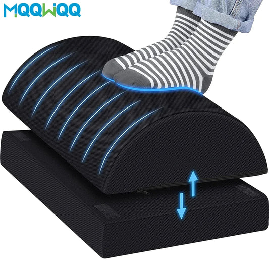 Adjustable Memory Foam Footrest – Under Desk Comfort for Work, Home & Travel