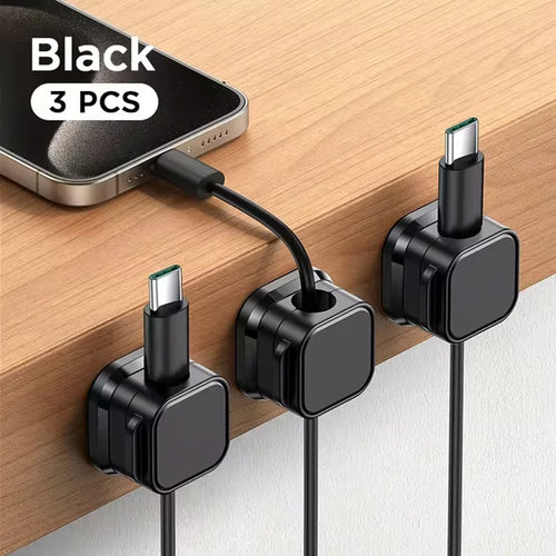 Magnetic Cable Clip Set (6-Pack) – Adjustable Cord Holders for Desks & Workspaces