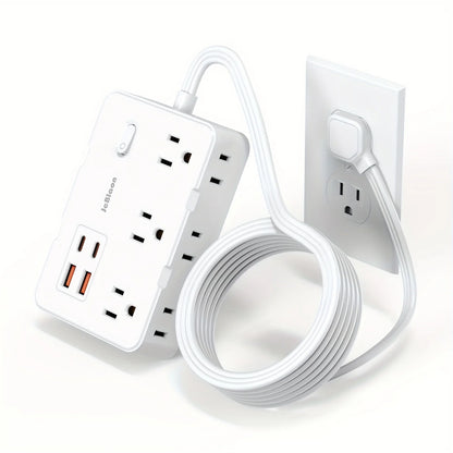 Ultra Slim Surge Protector with 6 Outlets + 4 USB Ports (2 USB-C) – 5ft Cord