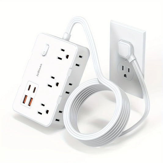 Ultra Slim Surge Protector with 6 Outlets + 4 USB Ports (2 USB-C) – 5ft Cord