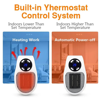 Remote for Wall Plug Mini Heater with Digital Thermostat & Timer – 450W Compact Heat Boost