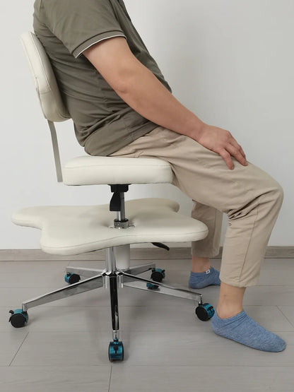 Adjustable Ergonomic Kneeling Chair – Cross-Leg Friendly with Wheels for Home & Office