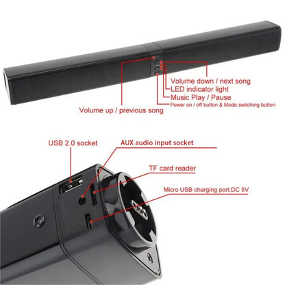 EchoSplit Dual Mode Bluetooth Soundbar – TV, PC & Desktop Audio Booster