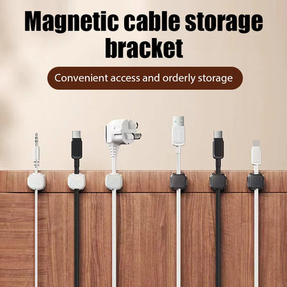 Magnetic Cable Clip Set (6-Pack) – Adjustable Cord Holders for Desks & Workspaces