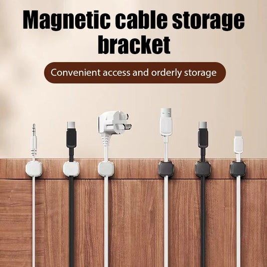 Magnetic Cable Clip Set (6-Pack) – Adjustable Cord Holders for Desks & Workspaces