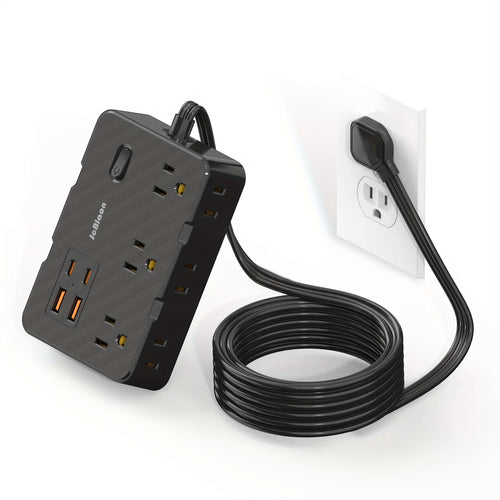 Ultra Slim Surge Protector with 6 Outlets + 4 USB Ports (2 USB-C) – 5ft Cord