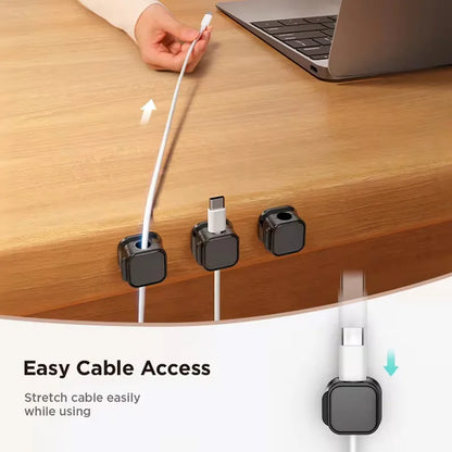 Magnetic Cable Clip Set (6-Pack) – Adjustable Cord Holders for Desks & Workspaces