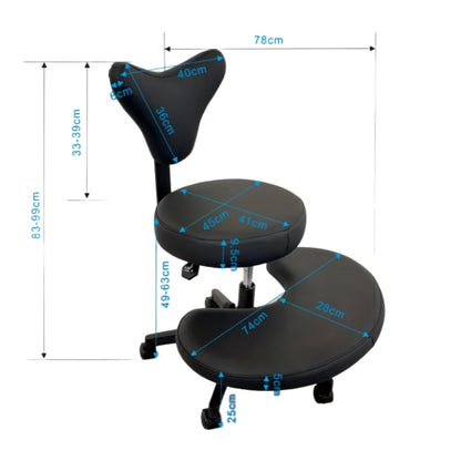 Ergonomic Cross-Legged Desk Chair with Wheels – Adjustable Seat for Home or Office