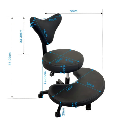 Ergonomic Cross-Legged Desk Chair with Wheels – Adjustable Seat for Home or Office