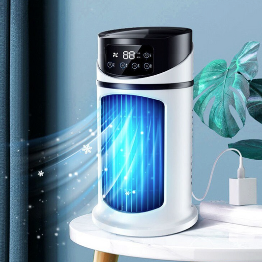 Mini Water-Cooling Desktop Fan – 3-in-1 Air Cooler, Humidifier &a Purifier