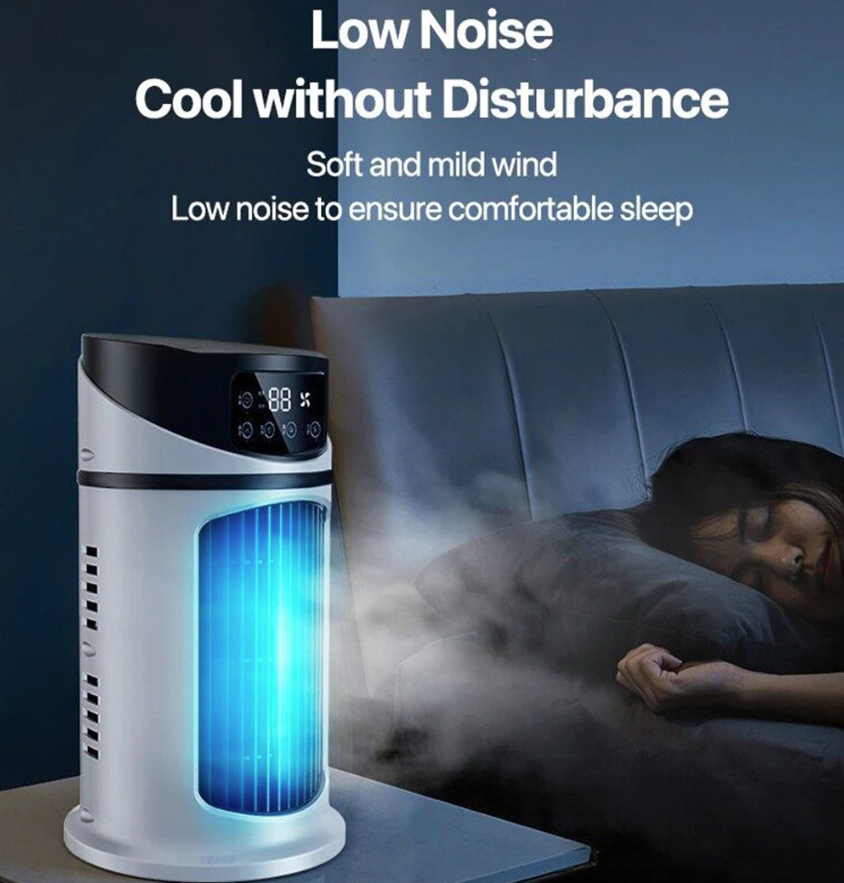 Mini Water-Cooling Desktop Fan – 3-in-1 Air Cooler, Humidifier &a Purifier