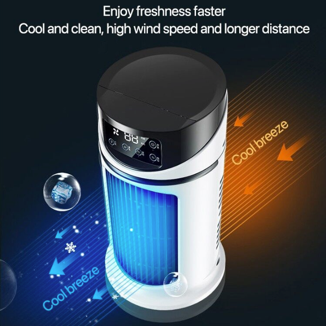 Mini Water-Cooling Desktop Fan – 3-in-1 Air Cooler, Humidifier &a Purifier