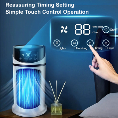 Mini Water-Cooling Desktop Fan – 3-in-1 Air Cooler, Humidifier &a Purifier