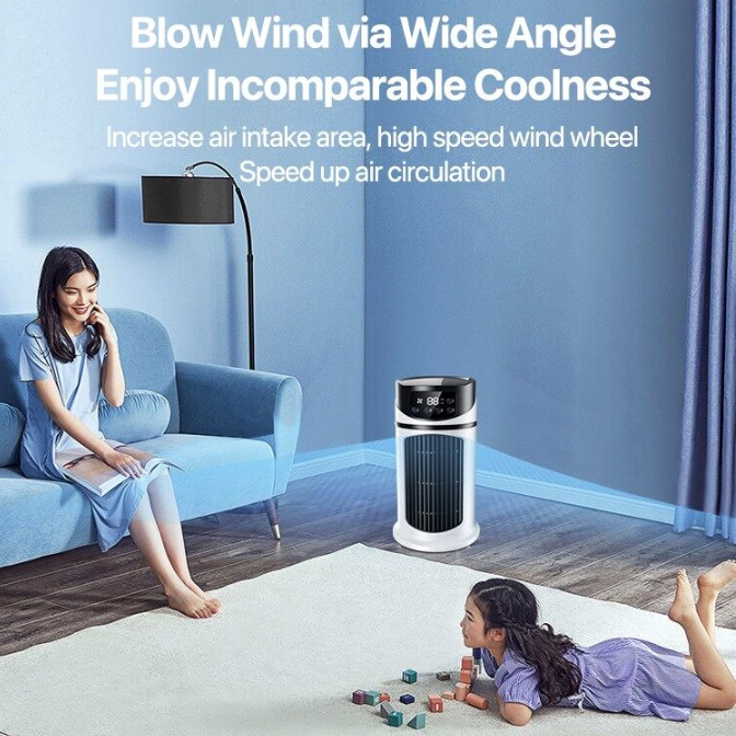 Mini Water-Cooling Desktop Fan – 3-in-1 Air Cooler, Humidifier &a Purifier