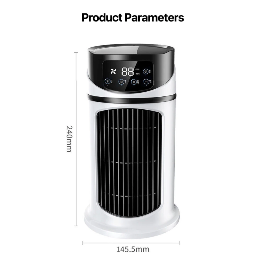 Mini Water-Cooling Desktop Fan – 3-in-1 Air Cooler, Humidifier &a Purifier