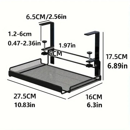 Under-Desk Mesh Cable Tray – No-Drill Metal Organizer for Wires & Power Strips