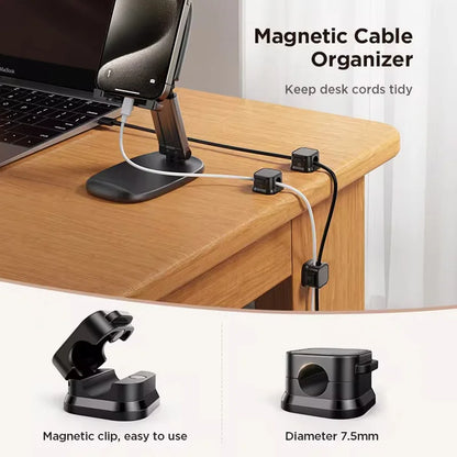 Magnetic Cable Clip Set (6-Pack) – Adjustable Cord Holders for Desks & Workspaces